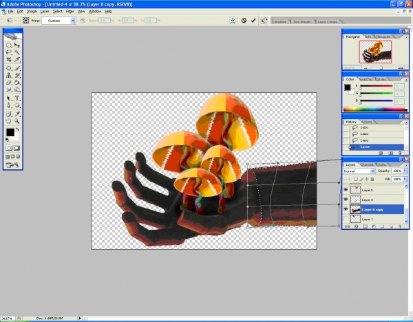 Creation of Hand full of hapiness: Step 9